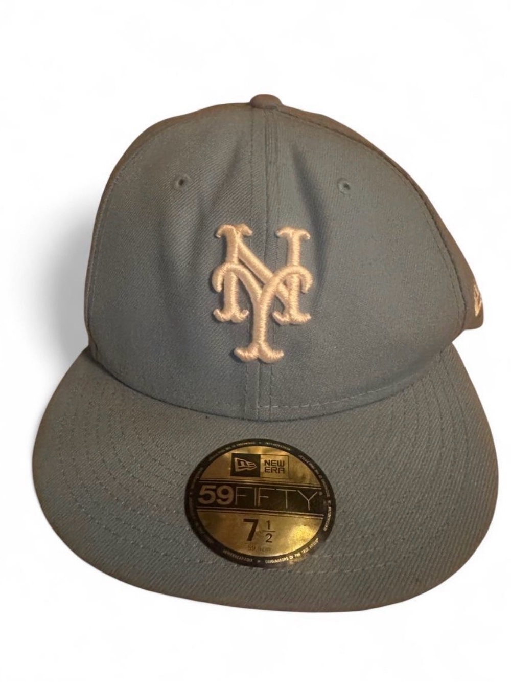 New Era Mets 59FIFTY Fitted Cap in Light Blue with White Logo